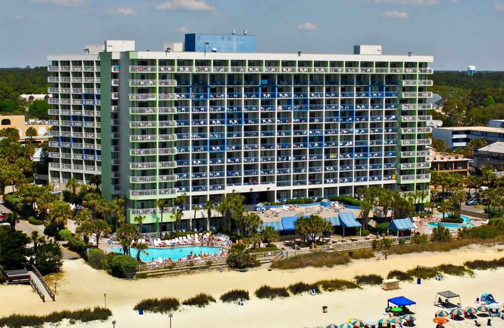 Beach-side view of Coral Beach Resort 