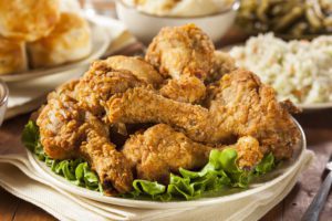 Fried chicken dinner from a restaurant at Broadway at the Beach.