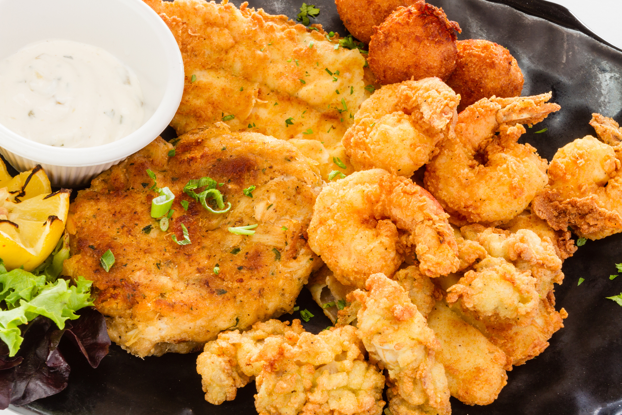 Fried seafood platter