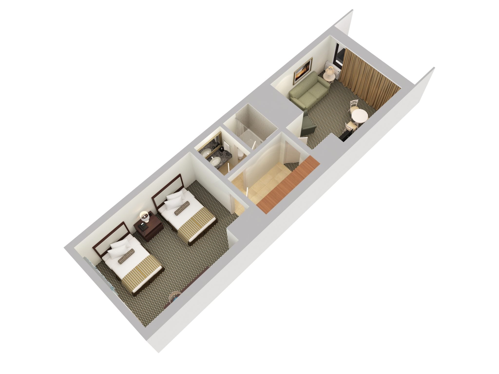 Oceanfront Family Suite Room Layout